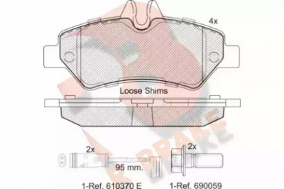R BRAKE rb1787 -  Комплект тормозных колодок, дисковый тормоз